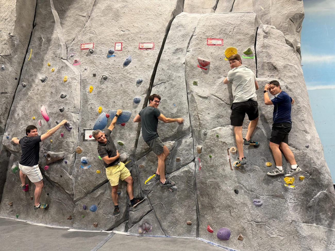 The Dixie Capital team on the climbing wall